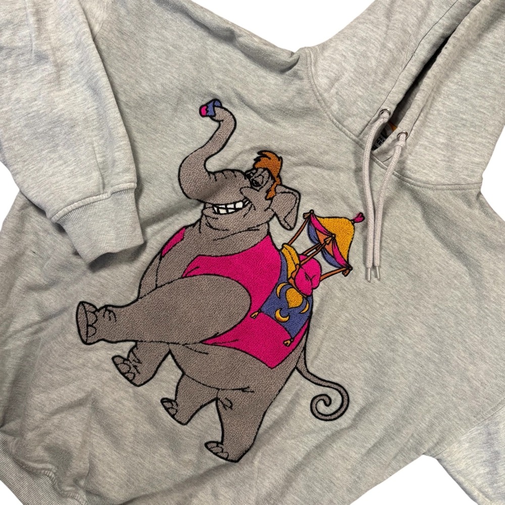 Disney‎ Aladdin Abu Elephant 3D Hoodie Sweatshirt hooded carprt Sz S Pullover